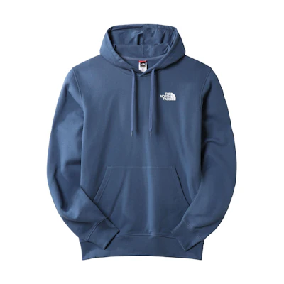 TNF Blue Solid Logo Print Hoodie with Drawstring NF0A7X1P-HDC