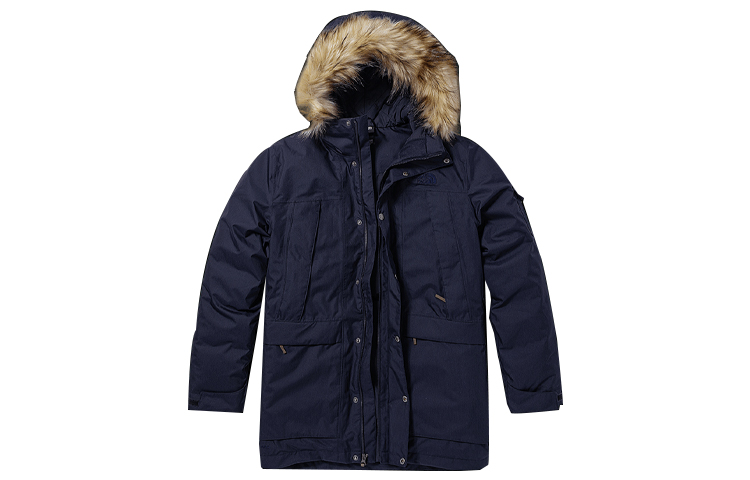 TNF Blue Waterproof Insulated Outdoor Jacket with Hood & Fur NF0A4NBG-RG1