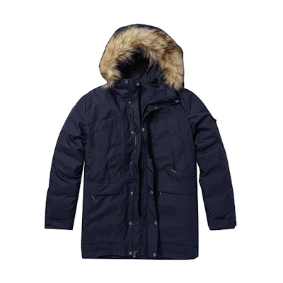 TNF Blue Waterproof Insulated Outdoor Jacket with Hood & Fur NF0A4NBG-RG1