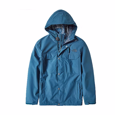TNF Blue Waterproof Outdoor Jacket with Hood 497F-N4L