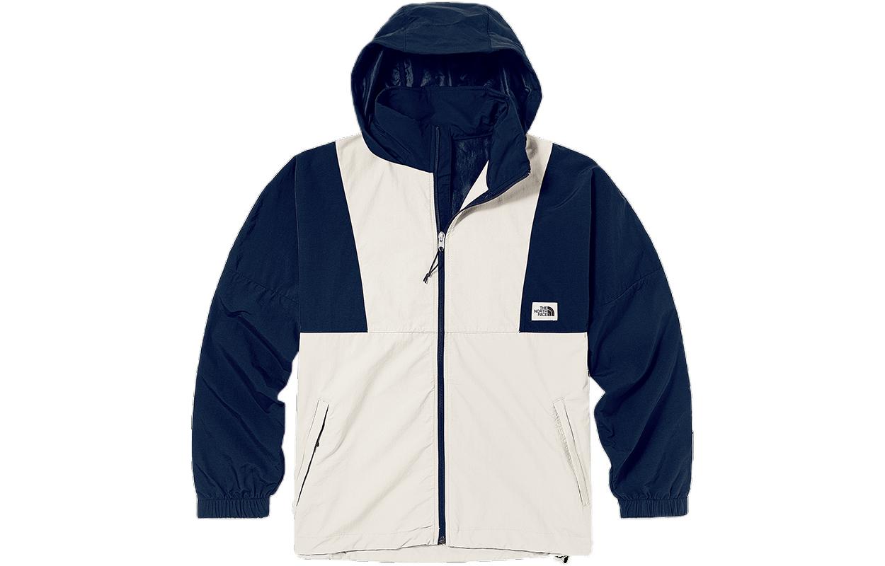 TNF Blue Windbreaker Jacket with Logo Patch and Hood NF0A5JY9-I83
