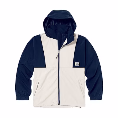 TNF Blue Windbreaker Jacket with Logo Patch and Hood NF0A5JY9-I83