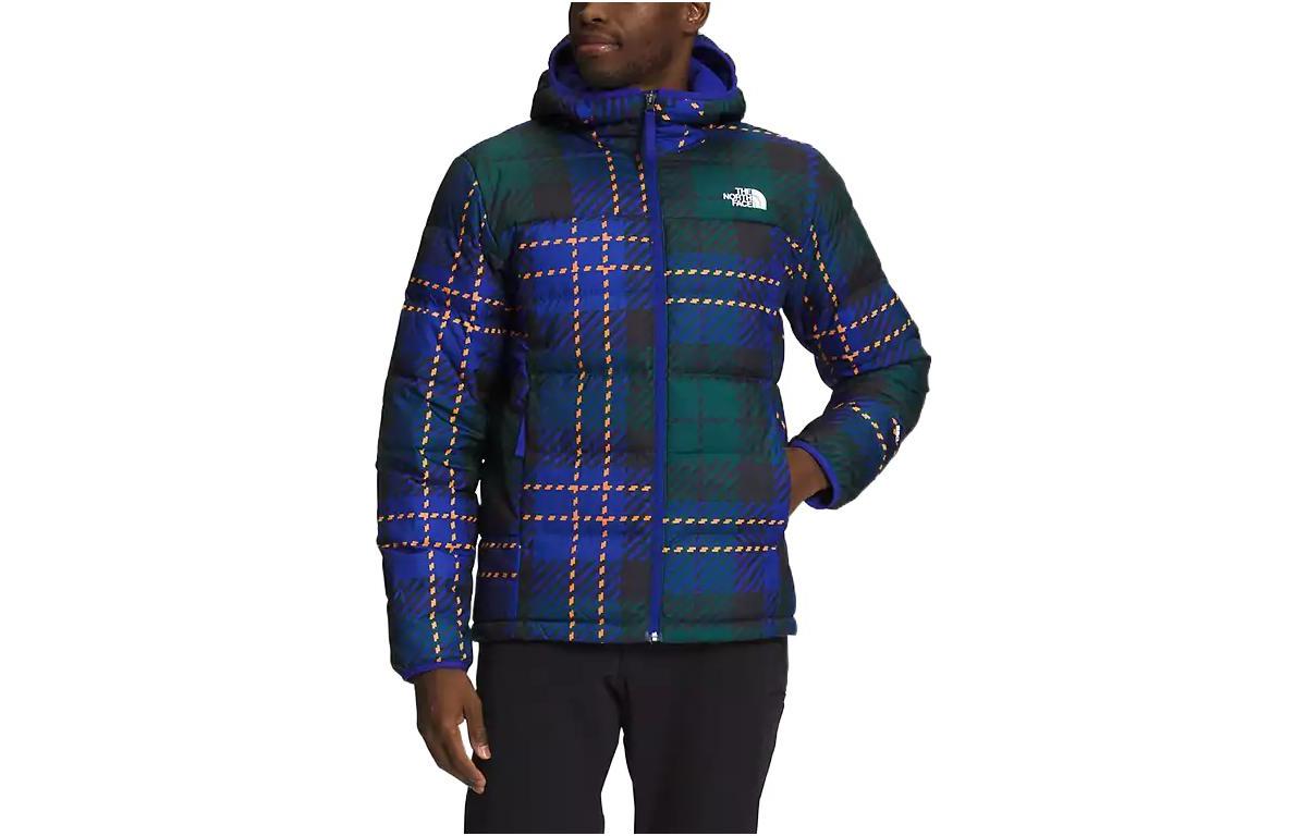 TNF Blue Zip-Up Hoodie Jacket with Checkered Details NF0A833E-9D1