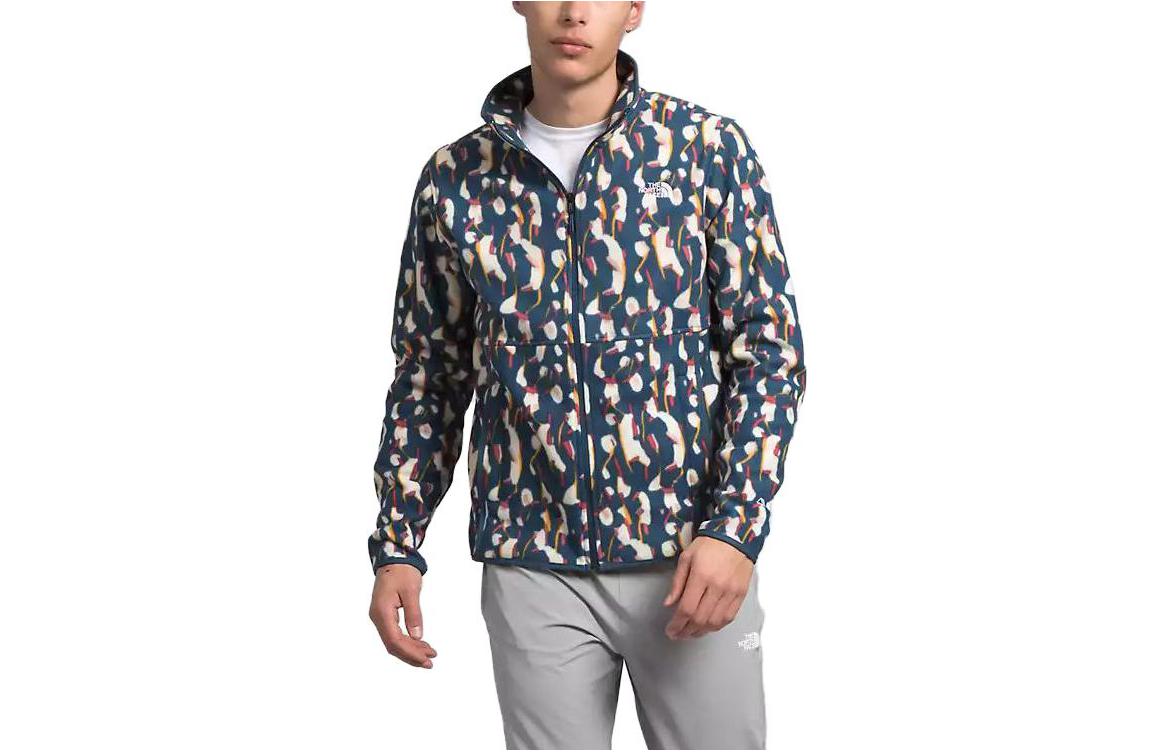 TNF Blue Zip-Up Jacket with Letter Print Design NF0A7ZXQ-OQL