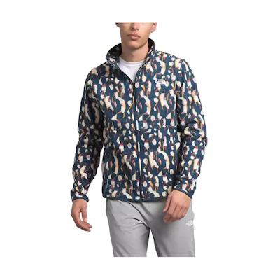 TNF Blue Zip-Up Jacket with Letter Print Design NF0A7ZXQ-OQL