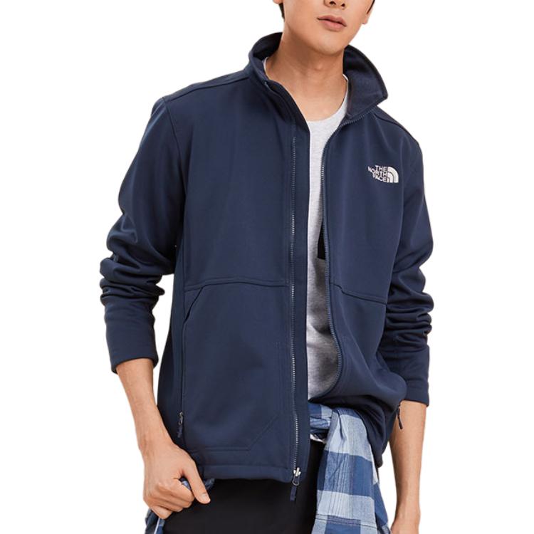 TNF Blue Zip-Up Logo Jacket with Stand Collar NF0A3RKO-H2G