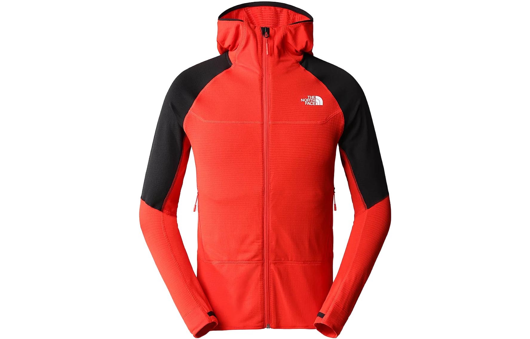 TNF Bolt Polartec Logo Print Colorblock Hooded Jacket Red Men’s NF0A825E-WU5
