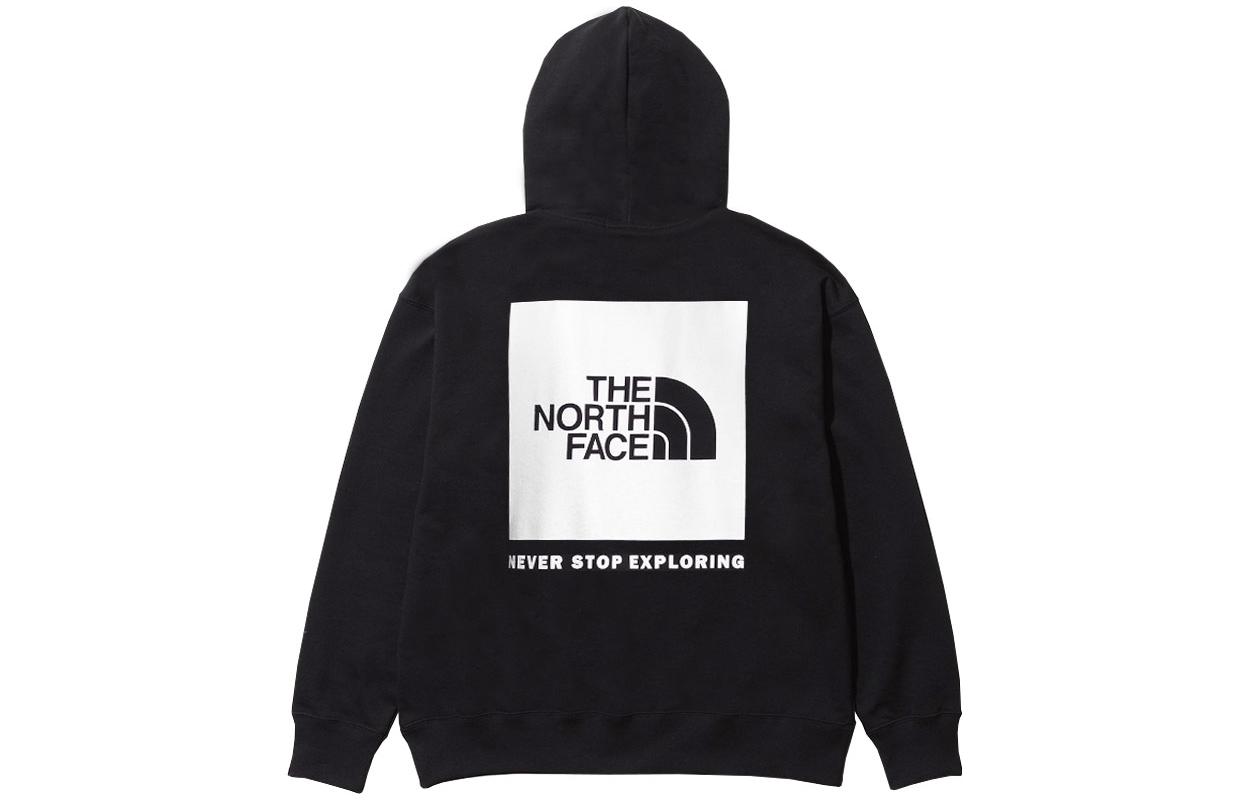 TNF Box NSE Logo Print Fleece Hoodie Black Long Sleeve NF0A7UNS-KY4