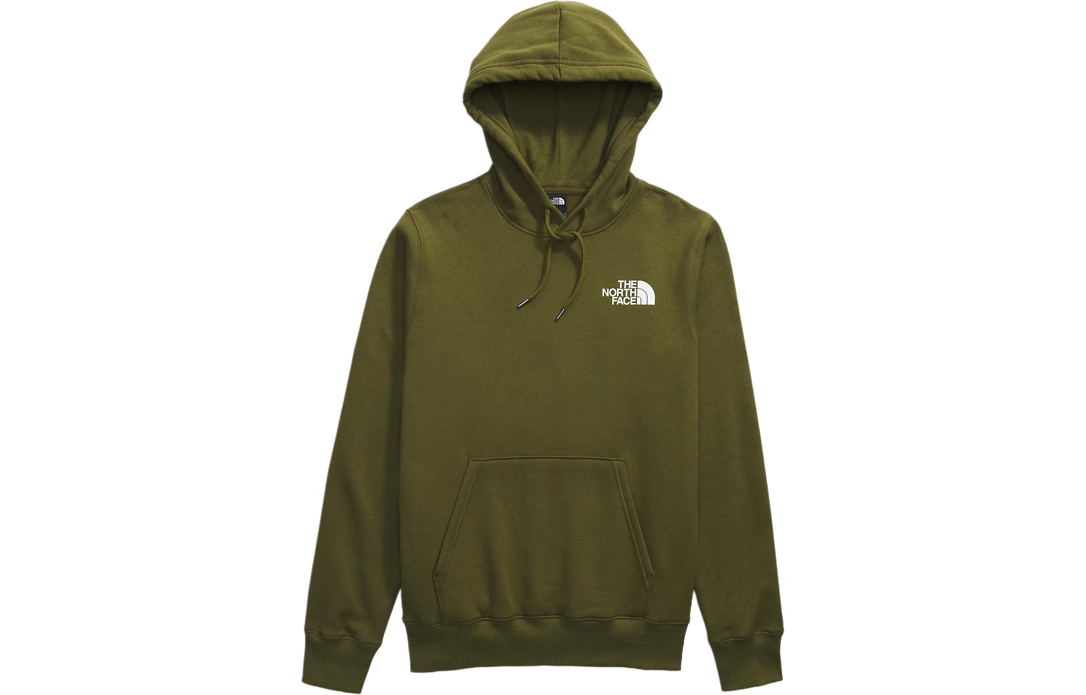 TNF Box NSE Pullover Hoodie Olive Green with Back Logo Print NF0A7UNS-PIB