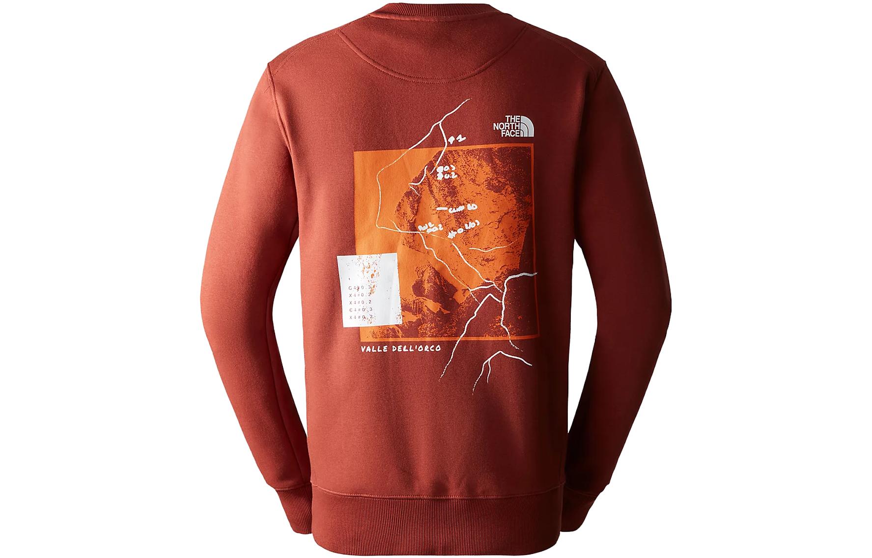 TNF Brandy Brown Logo Print Crewneck Pullover Sweatshirt Men NF0A8523-UBC