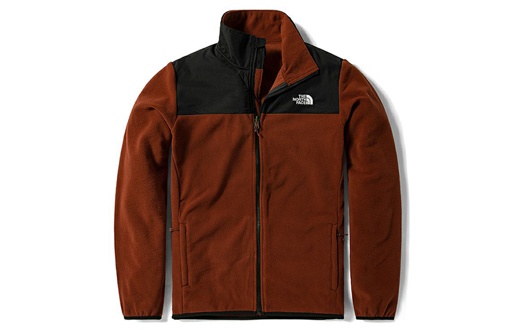TNF Brown Colorblock Fleece Outdoor Jacket NF0A49AE-UBC
