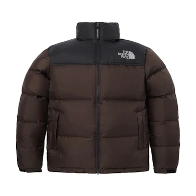 TNF Brown Colorblock Logo Print Full-Zip Down Jacket NJ1DQ50K