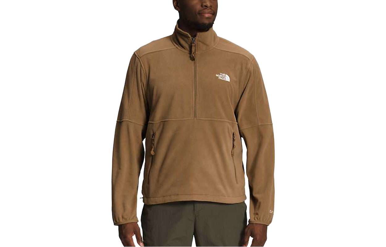 TNF Brown Half-Zip Logo Printed Long-Sleeve Jacket NF0A7ZXV-173