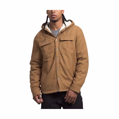 TNF Brown Hooded Campshire Shirt Fleece Jacket Coat NF0A7USO-173