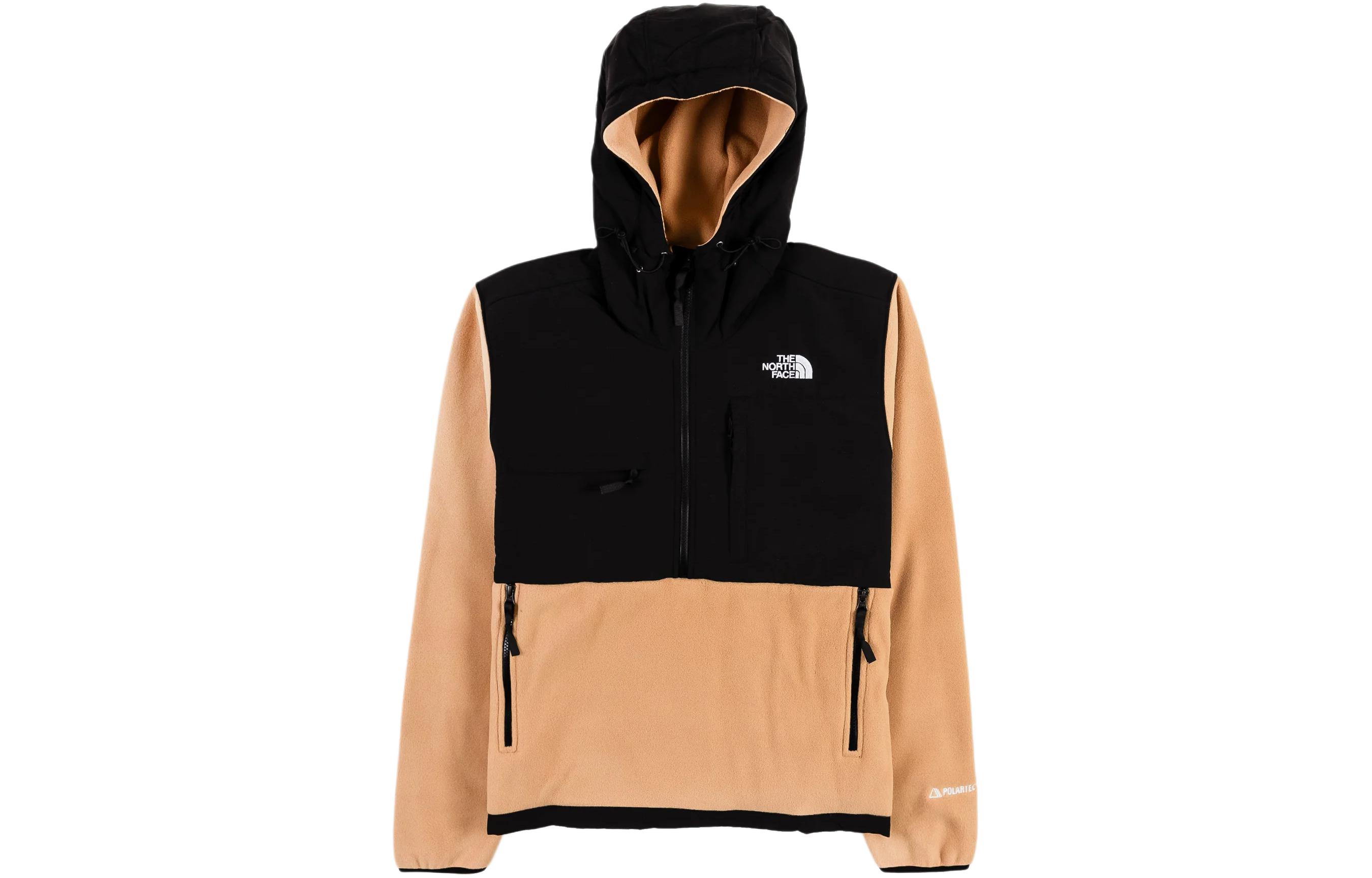 TNF Brown Hoodie Jacket with Embroidered Lettering NF0A7UR3-KOM