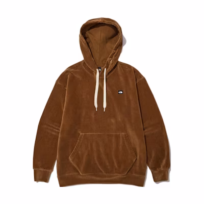 TNF Brown Hoodie with Logo Patch and Drawstring Hood NM5PN52C