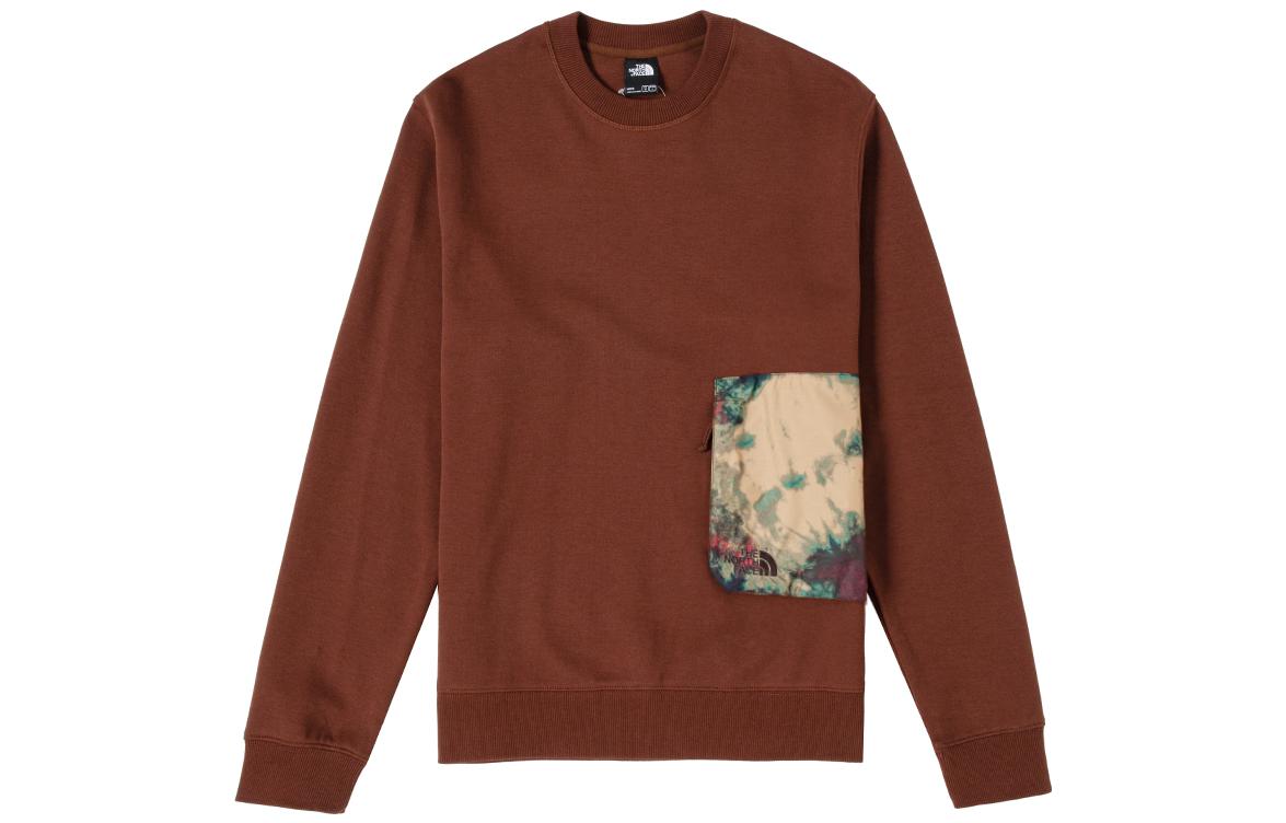 TNF Brown Logo Print Crewneck Sweatshirt NF0A7QT2-6S2