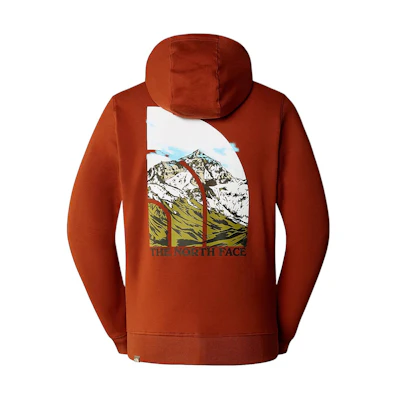 TNF Brown Logo Print Drawstring Hoodie Long Sleeve Sweatshirt NF0A7X1P-UBC