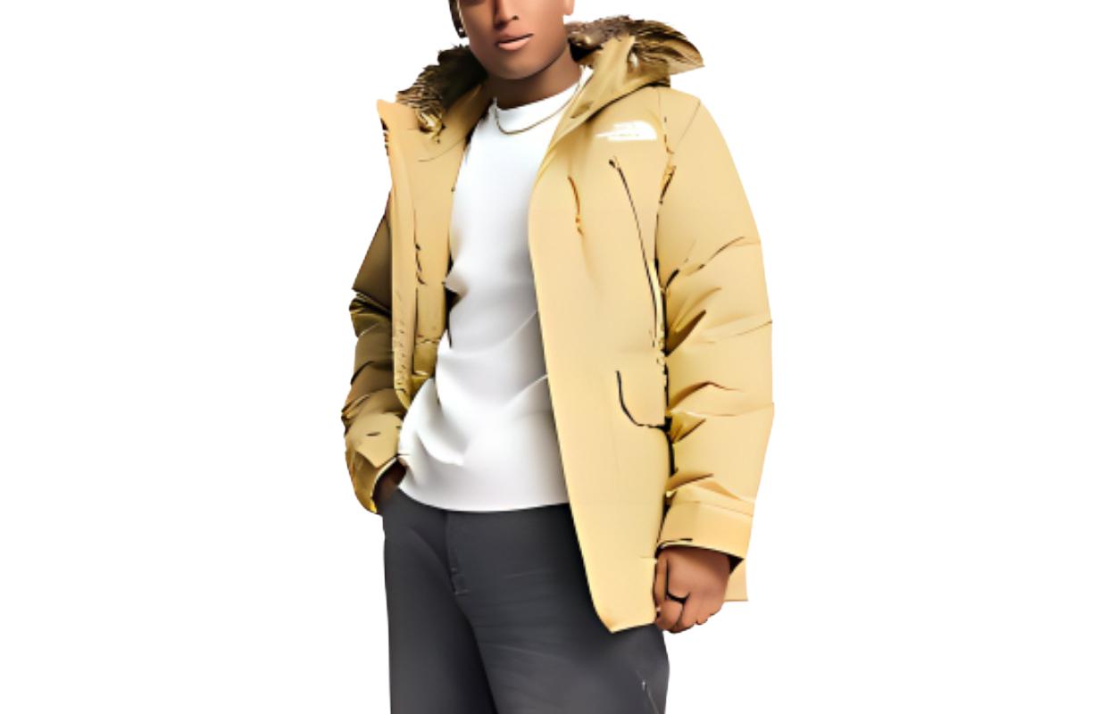 TNF Brown Logo Print Hoodie Zip-Up Jacket NFOA5GJF-ZSF