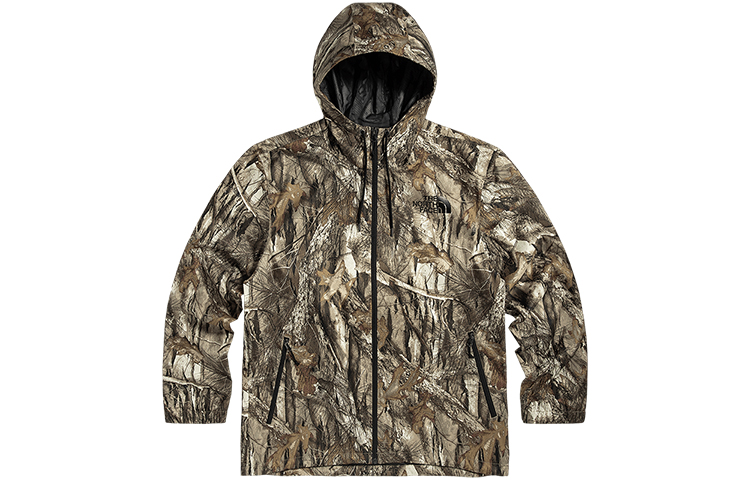 TNF Brown Loose Fit Zip Hoodie Jacket with Leaf Print NF0A52ZX-047 圖 2