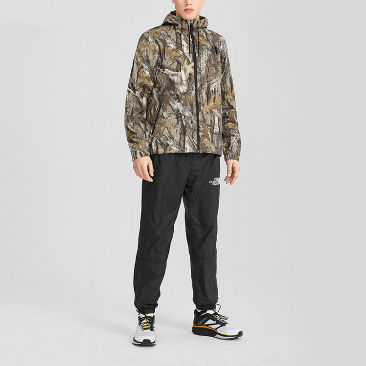 TNF Brown Loose Fit Zip Hoodie Jacket with Leaf Print NF0A52ZX-047 圖 3