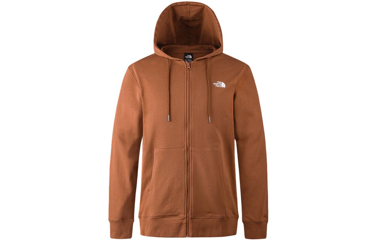 TNF Brown Outdoor Hoodie with Back Logo Print, Breathable Knit NF0A83OR-QHO 圖 2