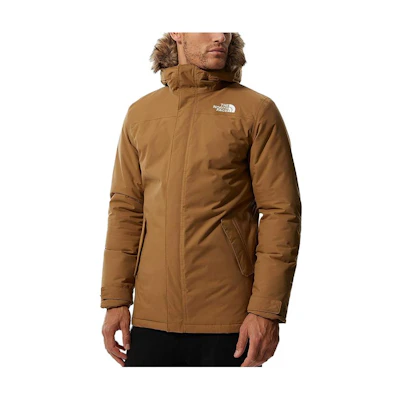 TNF Brown Outdoor Jacket with Removable Fur Hood and Logo NF0A4M8H-173