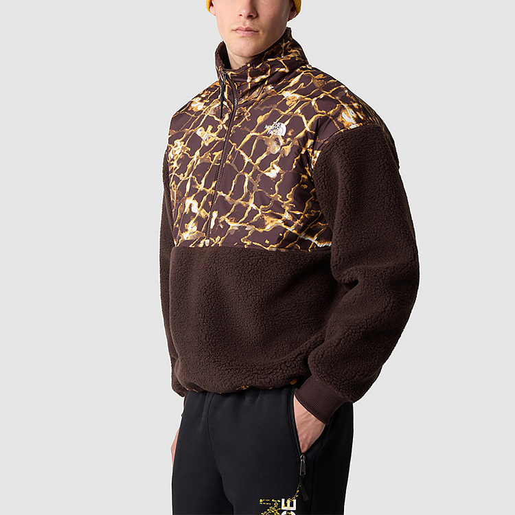 Details for The North Face Suéter Polar Marrón Estampado con Cremallera Media NF0A5IXI-OS6