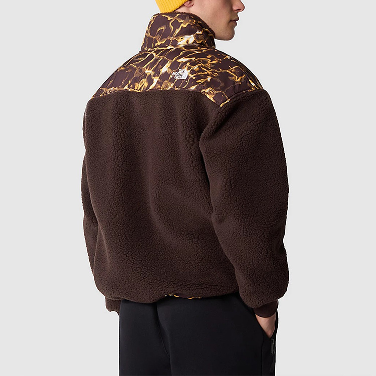 Cheap The North Face Suéter Polar Marrón Estampado con Cremallera Media NF0A5IXI-OS6