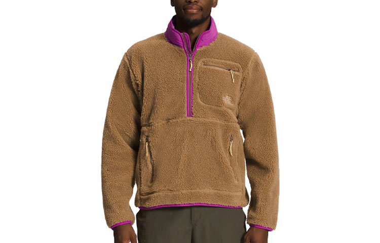TNF Brown Purple Sherpa Fleece Pullover Sweater NF0A7URN-IAE