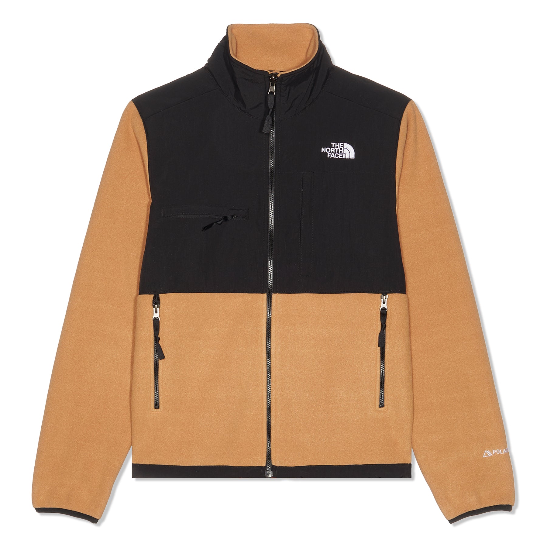 The North Face Brown Retro Colorblock Stand Collar Zip Logo Jacket NF0A7UR2-KOM
