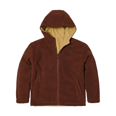 TNF Brown Reversible Hoodie Jacket with Embroidered Logo for Men NF0A7QT7-938