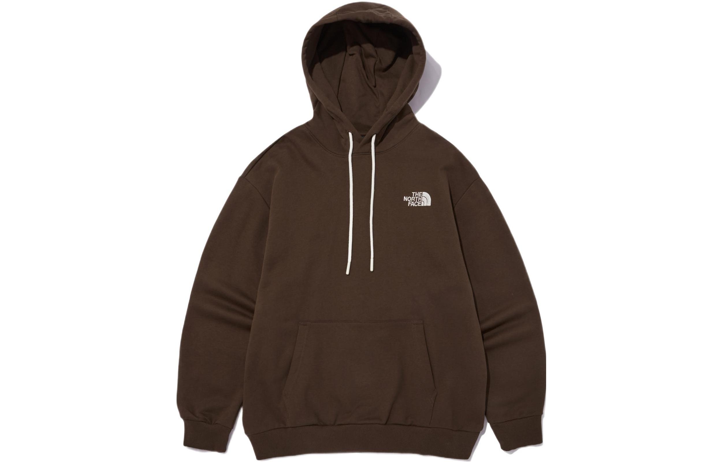 TNF Brown Solid Logo Embroidered Hoodie NM5PN90E