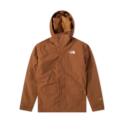 TNF Brown Solid Logo Print Hoodie Jacket NF0A4M8E-36T