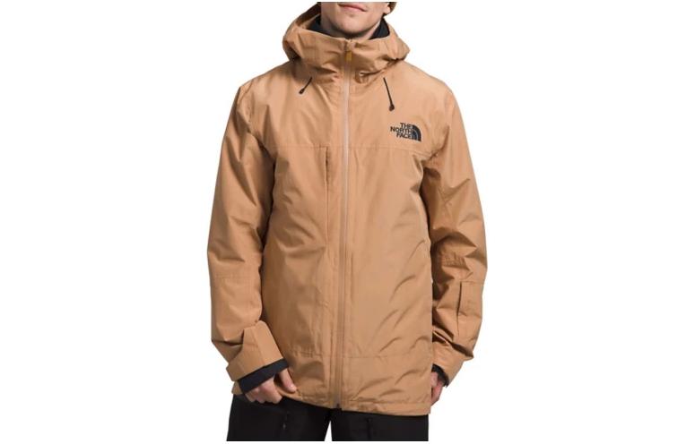 TNF Brown Solid Logo Print Waterproof Zip-Up Jacket NF0A7WYE-KOM
