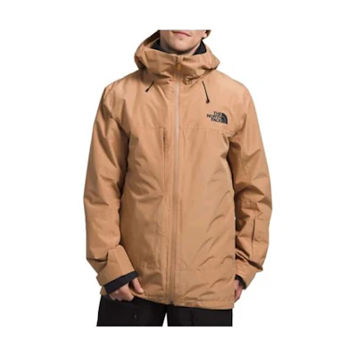 TNF Brown Solid Logo Print Waterproof Zip-Up Jacket NF0A7WYE-KOM