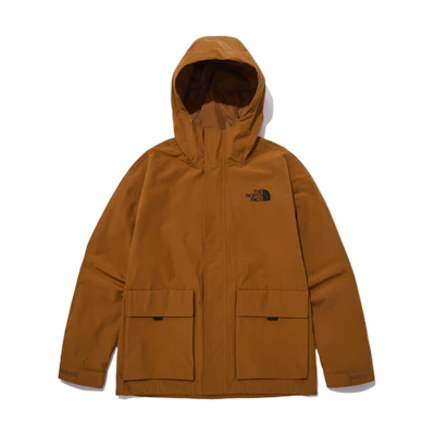 TNF Brown Solid Outdoor Utility Printed Hoodie Jacket NJ3BN55C