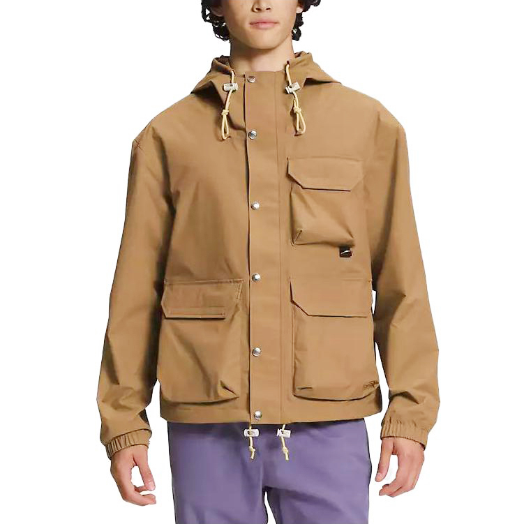 Shop The North Face Jaket Hoodie Outdoor Coklat dengan Poket Utiliti NF0A7URV-173