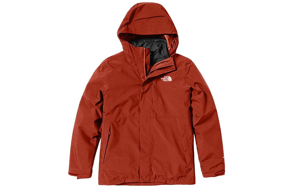 TNF Brown Waterproof 3-in-1 Jacket with Logo, Zip & Removable Hood NF0A81RN-WEW