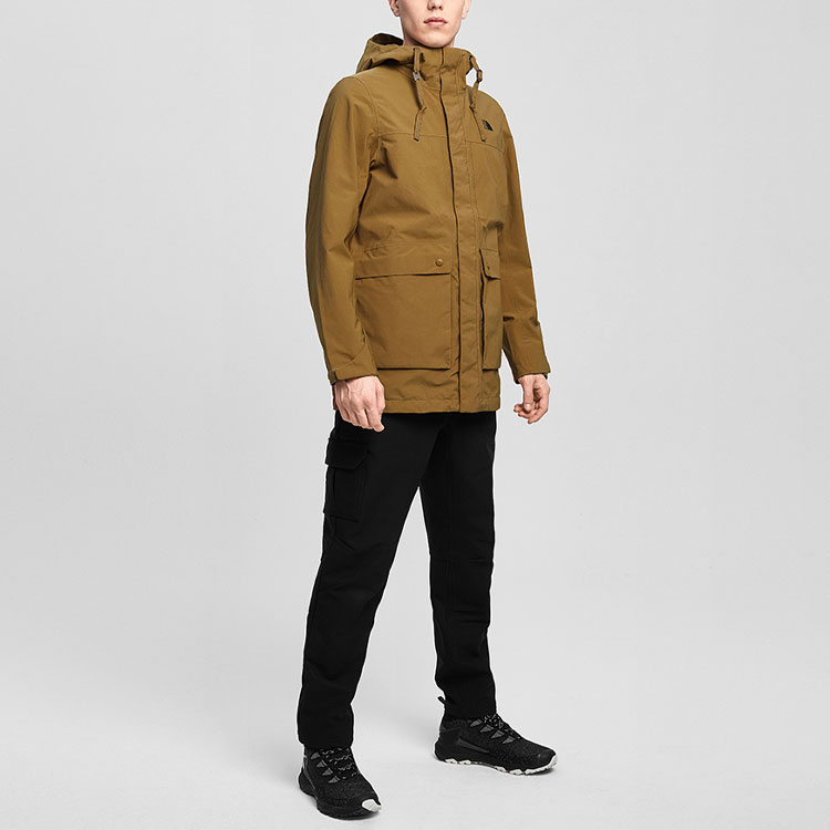 Lookbook 北面棕色防水防风户外连帽夹克 NF0A4U7Y-T5C