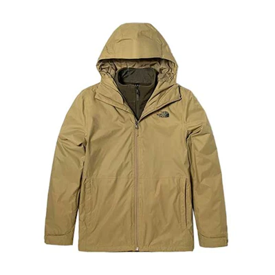 TNF Brown Windproof Fleece 3-in-1 Jacket with Logo Print NF0A7QPJ-6U0