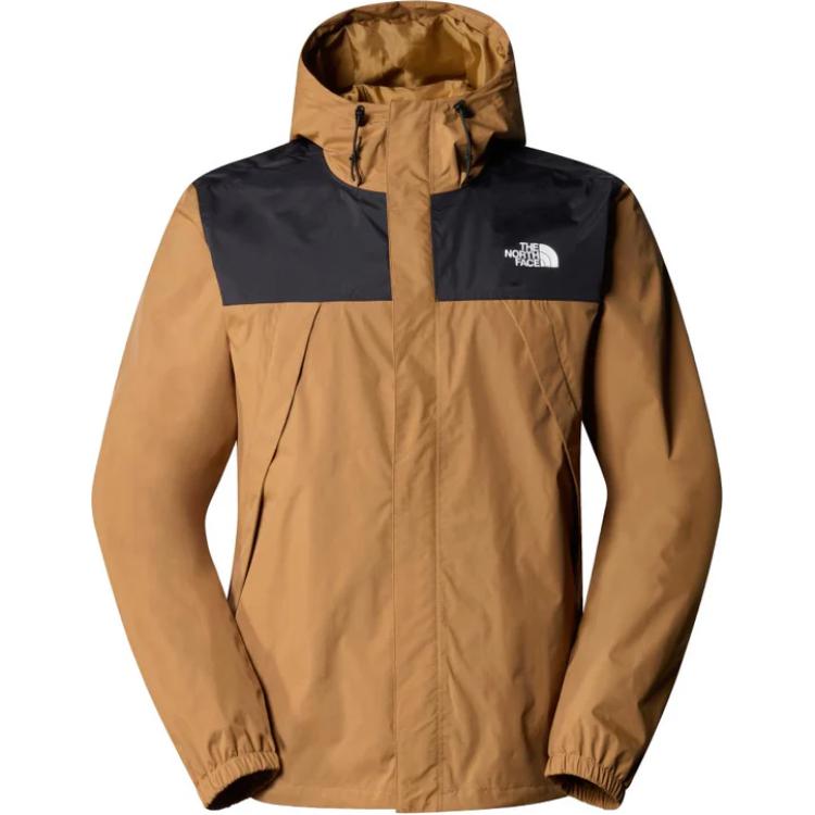 TNF Brown Zip-Up Hoodie Jacket with Logo Print 7QEYYW2