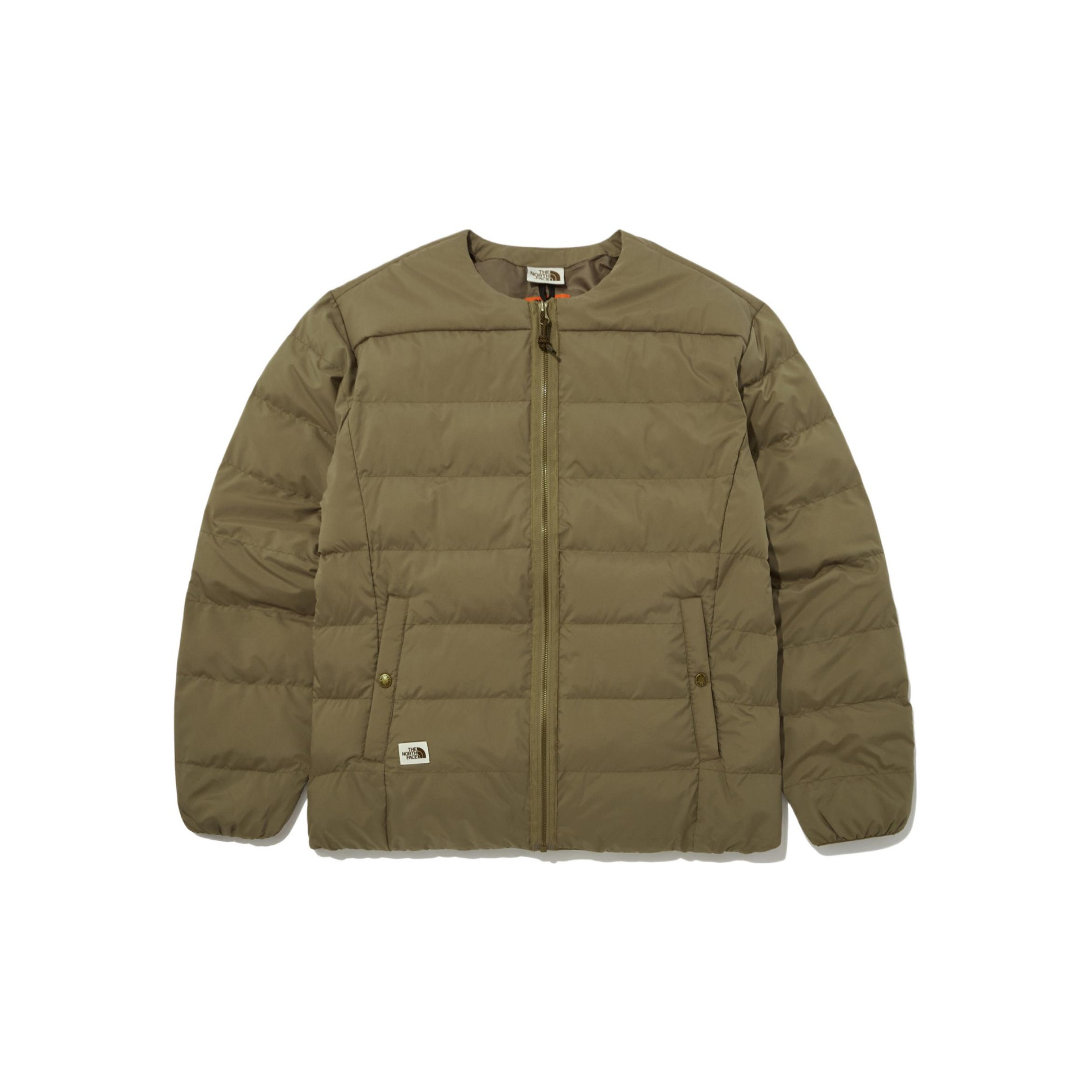 TNF Brown Zip-Up Jacket with Logo Print NJ3NN56M