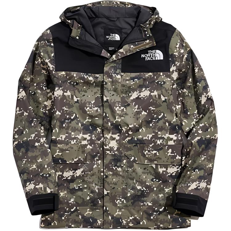 TNF Camo Waterproof Hooded Jacket with Embroidered Logo NF0A4AGD-LJ8