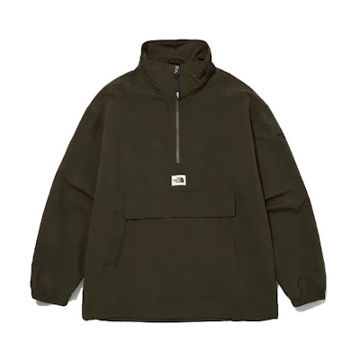 TNF Camper Anorak Embroidered Logo Green Jacket - Unisex Style NA3BM50C