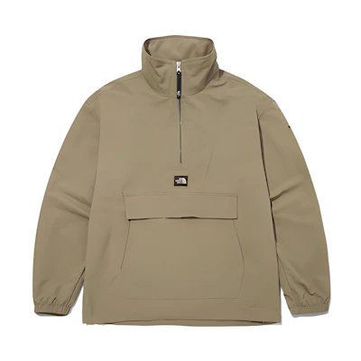 TNF Camper Anorak Embroidered Logo Half-Zip Jacket Khaki Unisex NA3BM50D