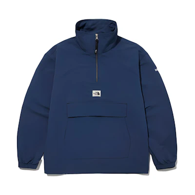 TNF Camper Anorak Half-Zip Jacket Navy Blue Unisex with Embroidered Logo NA3BM50E