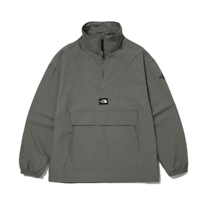 TNF Camper Anorak Half-Zip Regular Fit Embroidered Logo Jacket Grey NA3BM50B