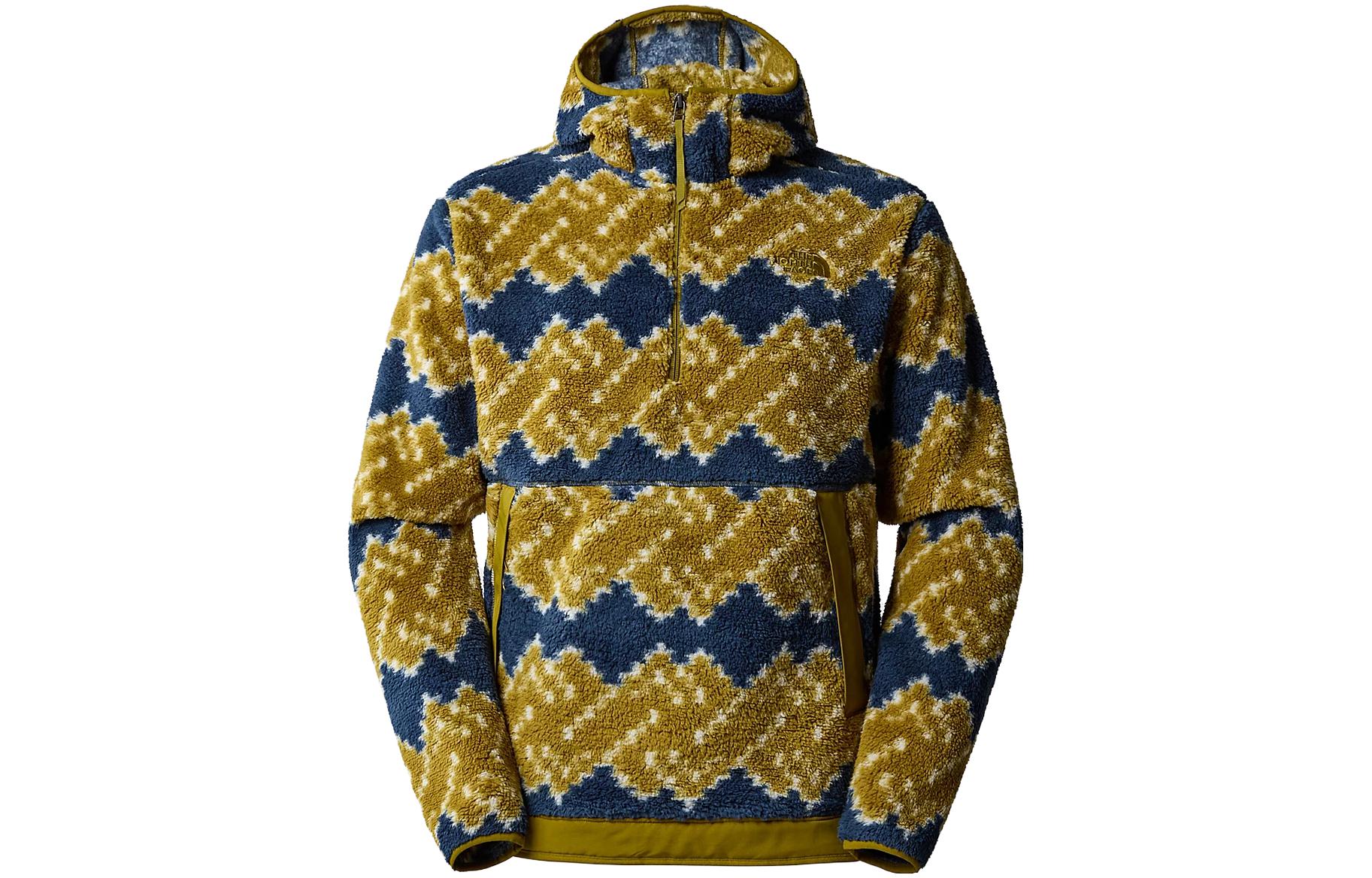 TNF Campshire Full-Print Hooded Fleece Hoodie Men’s Moss Green NF0A84HX-OVH