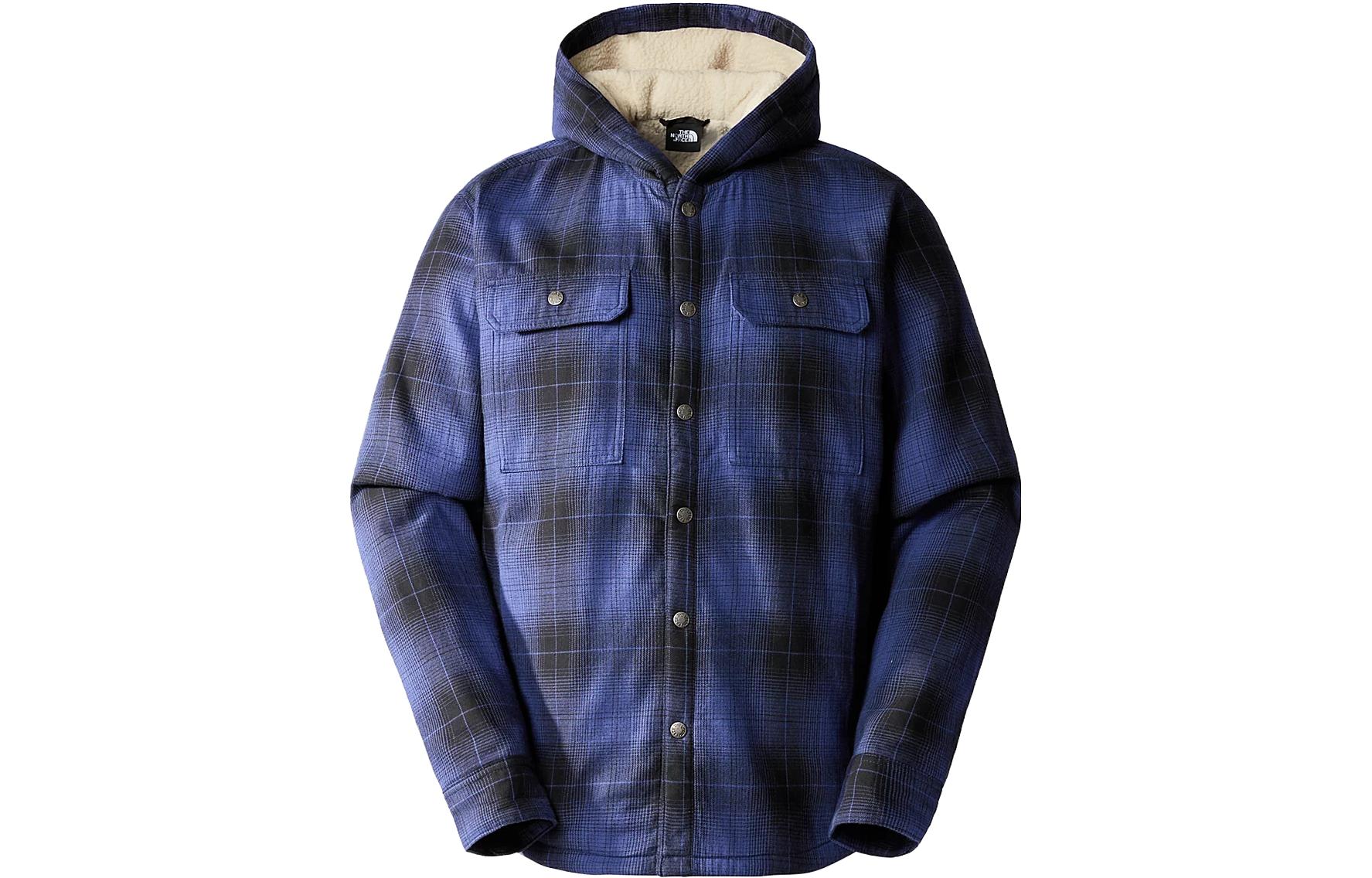 TNF Campshire Plaid Button-Up Hooded Jacket Blue Men’s NF0A7USO-ORF